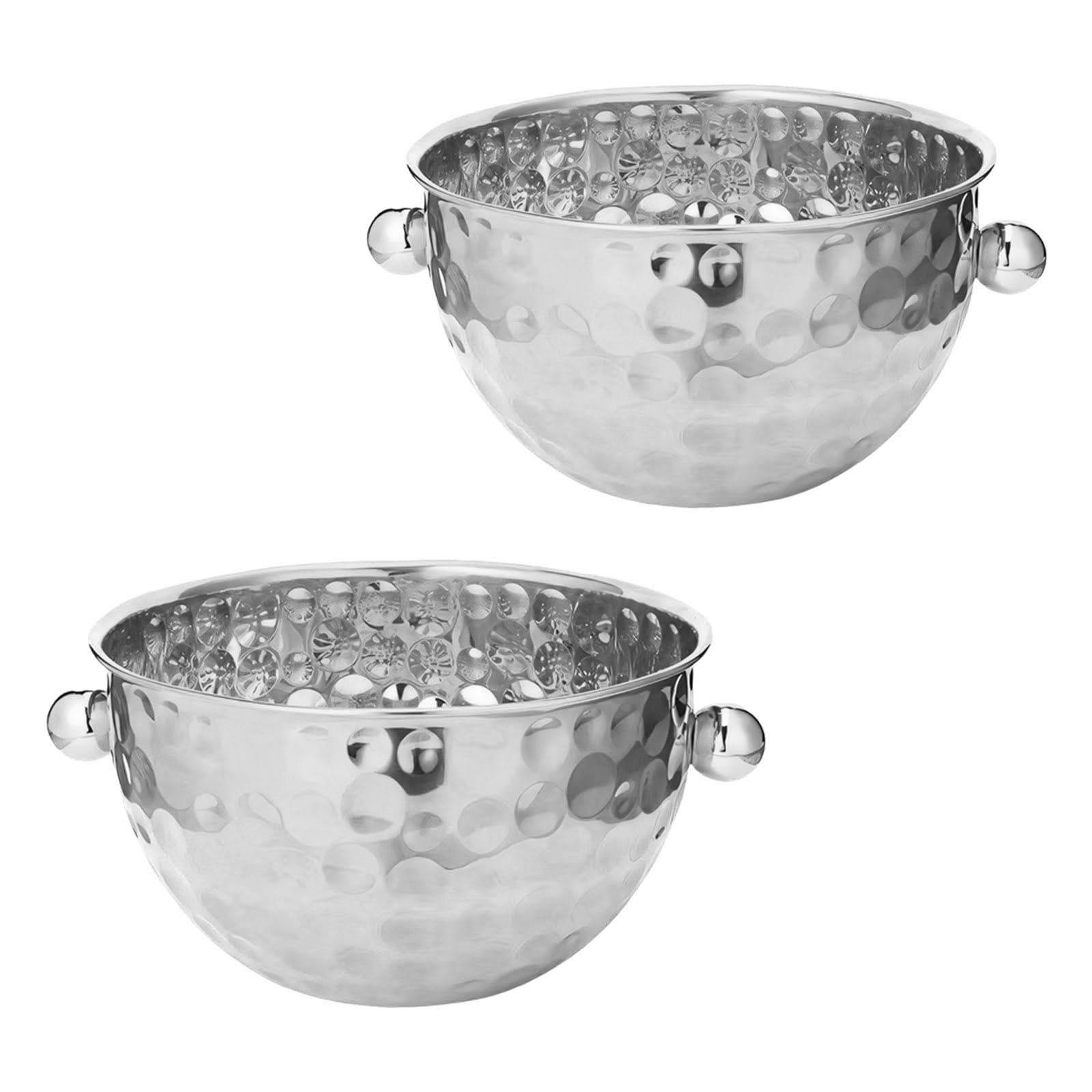 TFAOYS Layer Insulated Ice Buckets Sturdy 304 Nonrust Steel in Elegant Hammered Design Gift Container Set Event Container