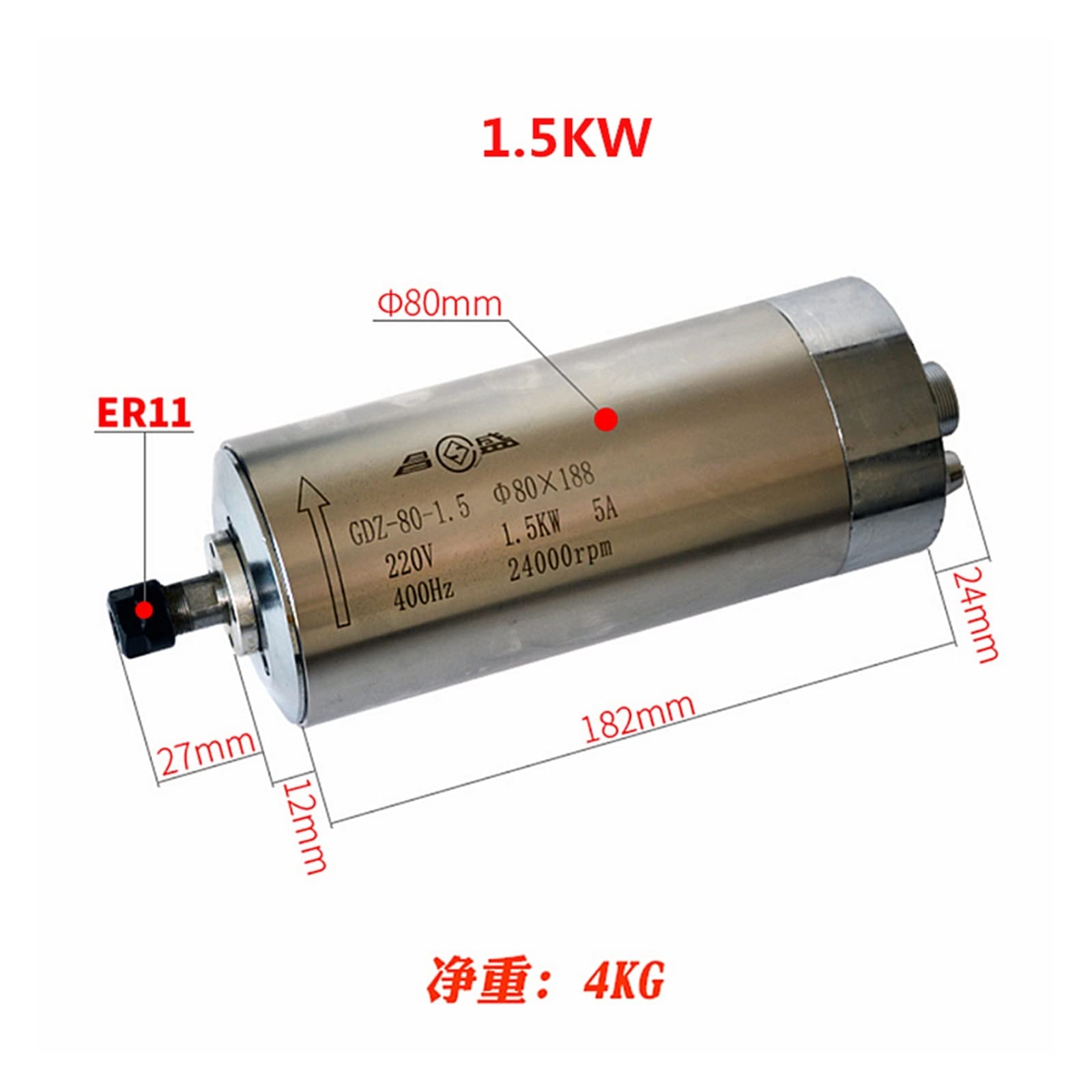 Maszyna do Grawerowania, Zestaw maszyn CNC 800w 1500w 2200w 3000w silnik wrzeciona chłodzącego wodę 65mm 80mm zacisk dla majsterkowiczów Mini frezarka cnc(800W ER11)