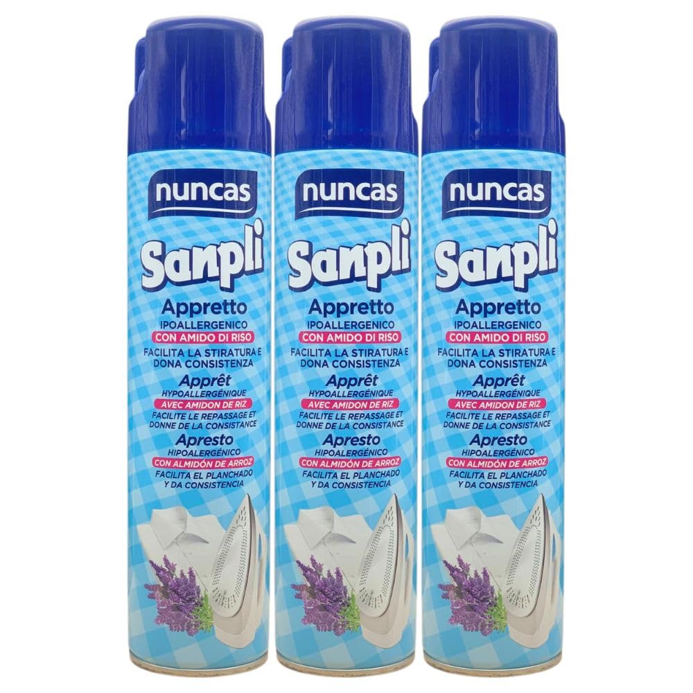 FEI FAN Appretto Ipoallergenico con Amido di Riso, Facilita la Stiratura e Dona Consistenza, 400ml (3 Spray)