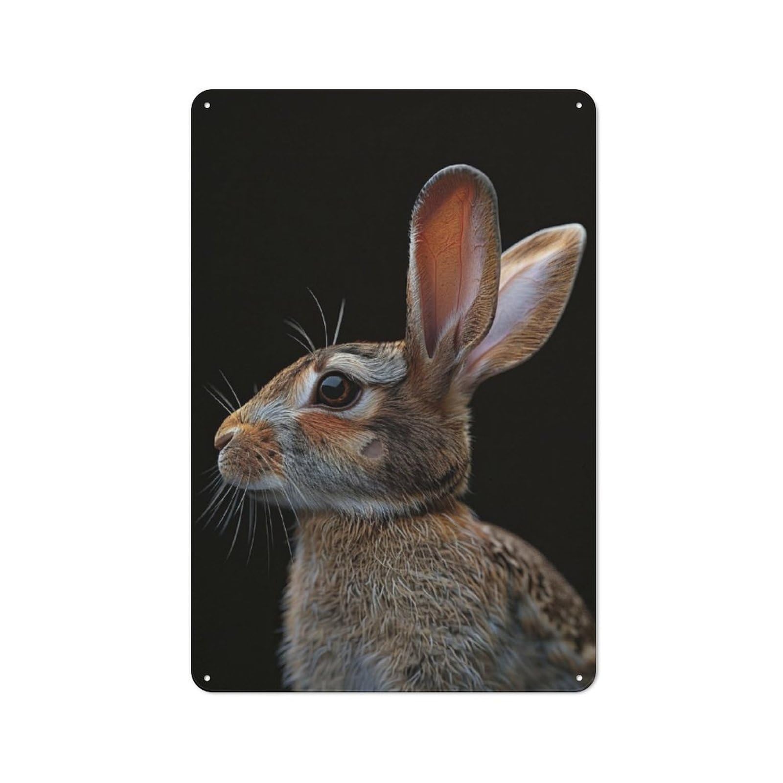 Junmoney Rabbit Rustic Metal Sign 30X20cm, Country Vintage Country Wall Plaque For Cottage, Kitchen, Hallway Or Breakfast Nook