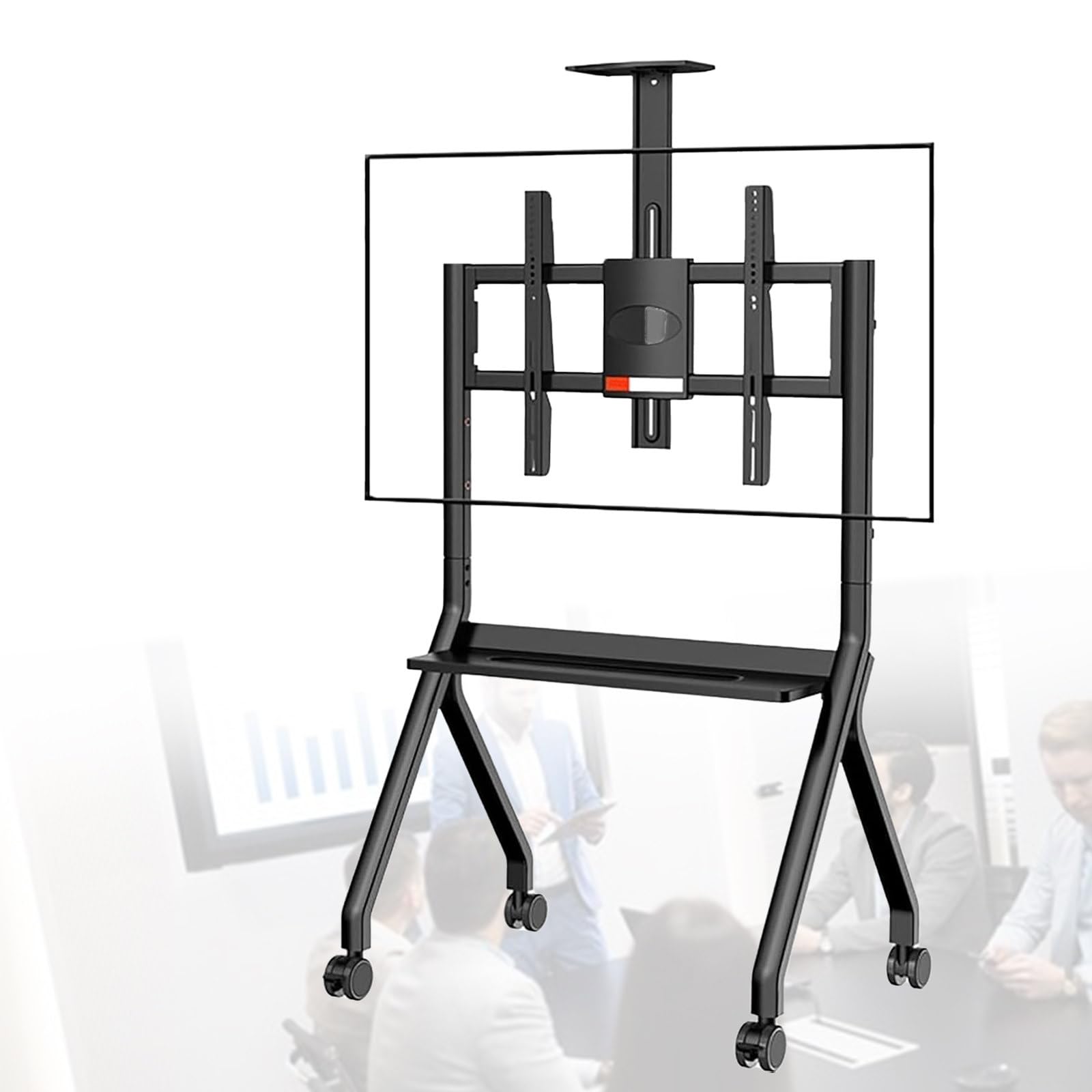 Interaktiver Whiteboard-Ständer, höhenverstellbar mit feststellbaren Rollen, unterstützt Fernseher und Smartboards bis zu 80 kg, für Klassenzimmer und Büro