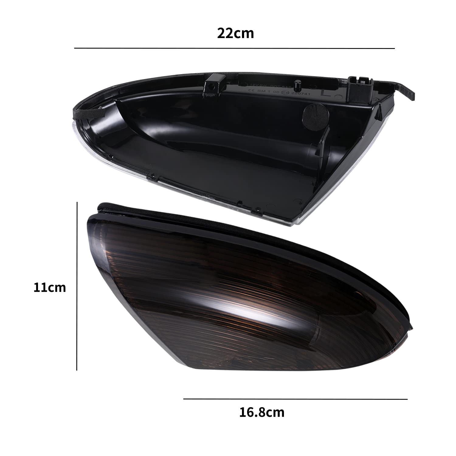 LOIYLLEN Left & Right Passenger and Driver Side Mirror Turn Signal Light Replacement for Dodge Ram 1500 2500 2009 2010 2011 2012 2013 2014 2015 2016 2017 2018 - Smoked Lamp 68064948AA 68064949AA