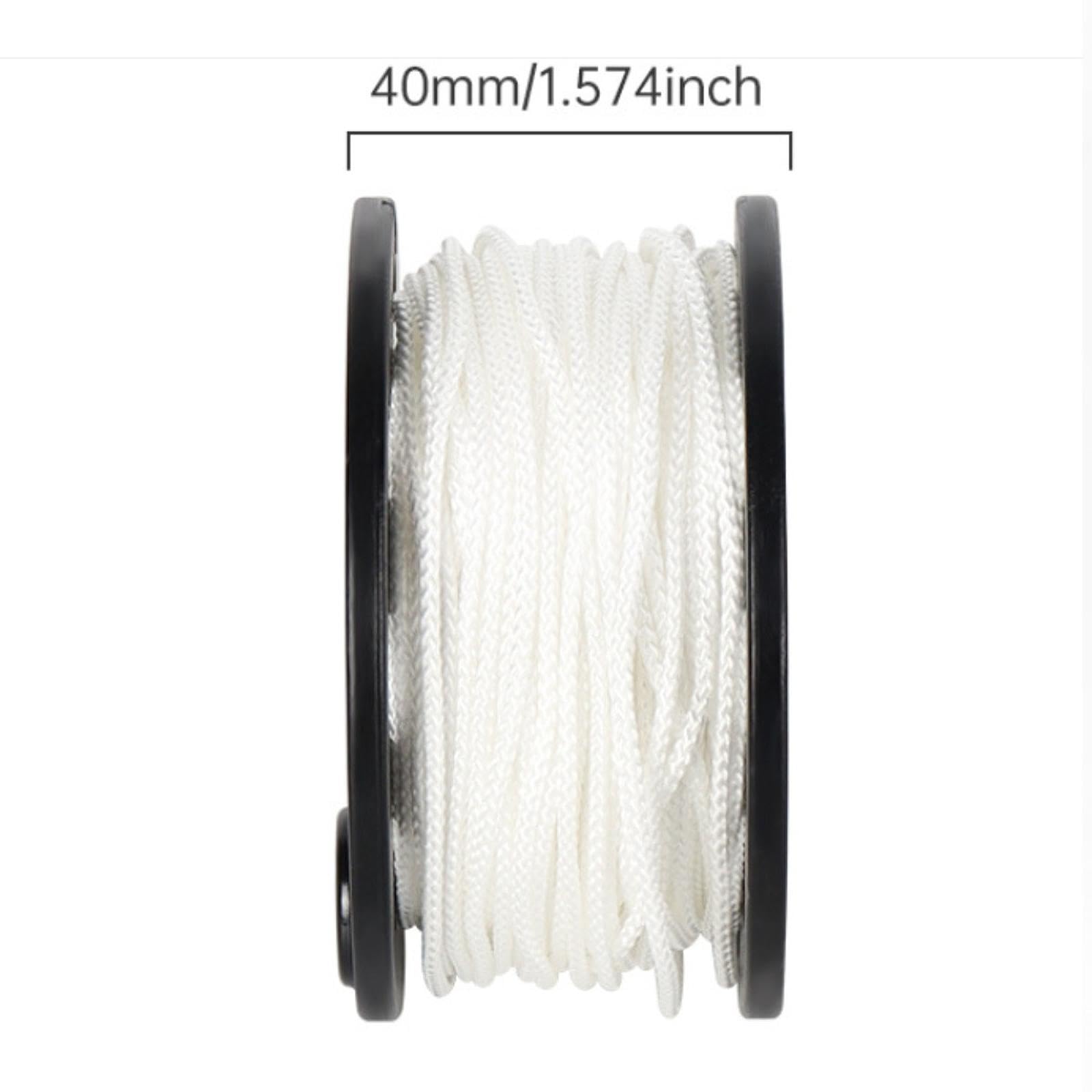 Mulinello da Immersione, Mulinello da Sub, Mulinello a Dito, Mulinello a Mano con Filo di Nylon Intrecciato, Doppio Moschettone, Antiscivolo, per Imme, Nero