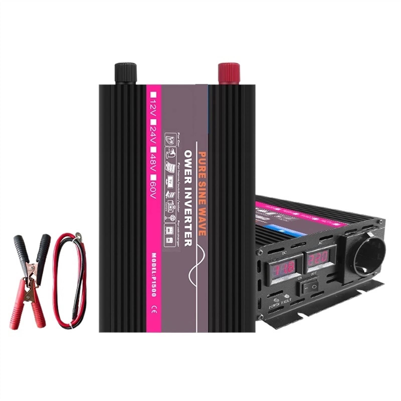 Inverter a onda sinusoidale pura Inverter a onda sinusoidale pura 3000W DC 12V / 24V AC 220 50Hz Inverter di potenza Spina europea Convertitore for auto a casa Energia solare(3000W-24V)
