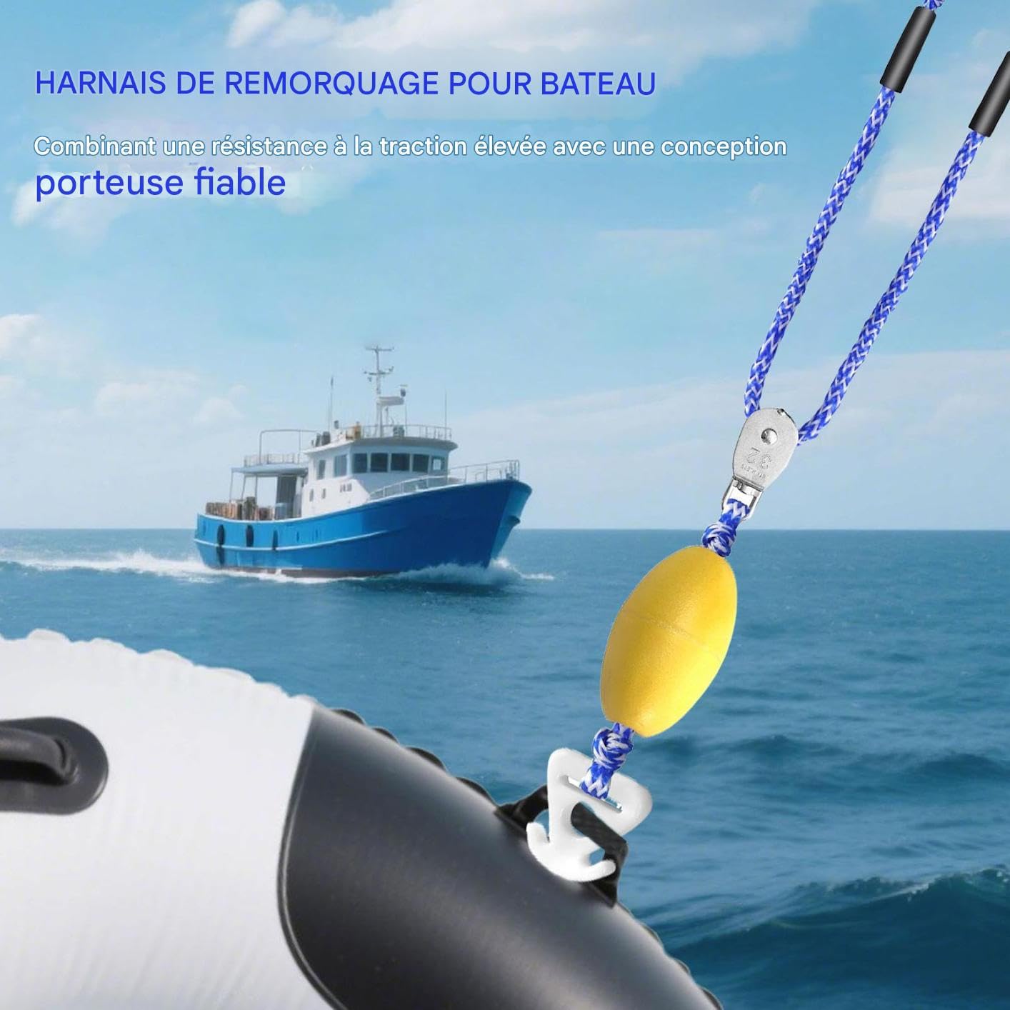 Da Traino Barca Tubing 4,9 m galleggiante di sicurezza con gancio a | Corda Da Traino Sci Nautico Marina Lago Fiume Mare Sport Acquatici Pesca Surf Soccorso