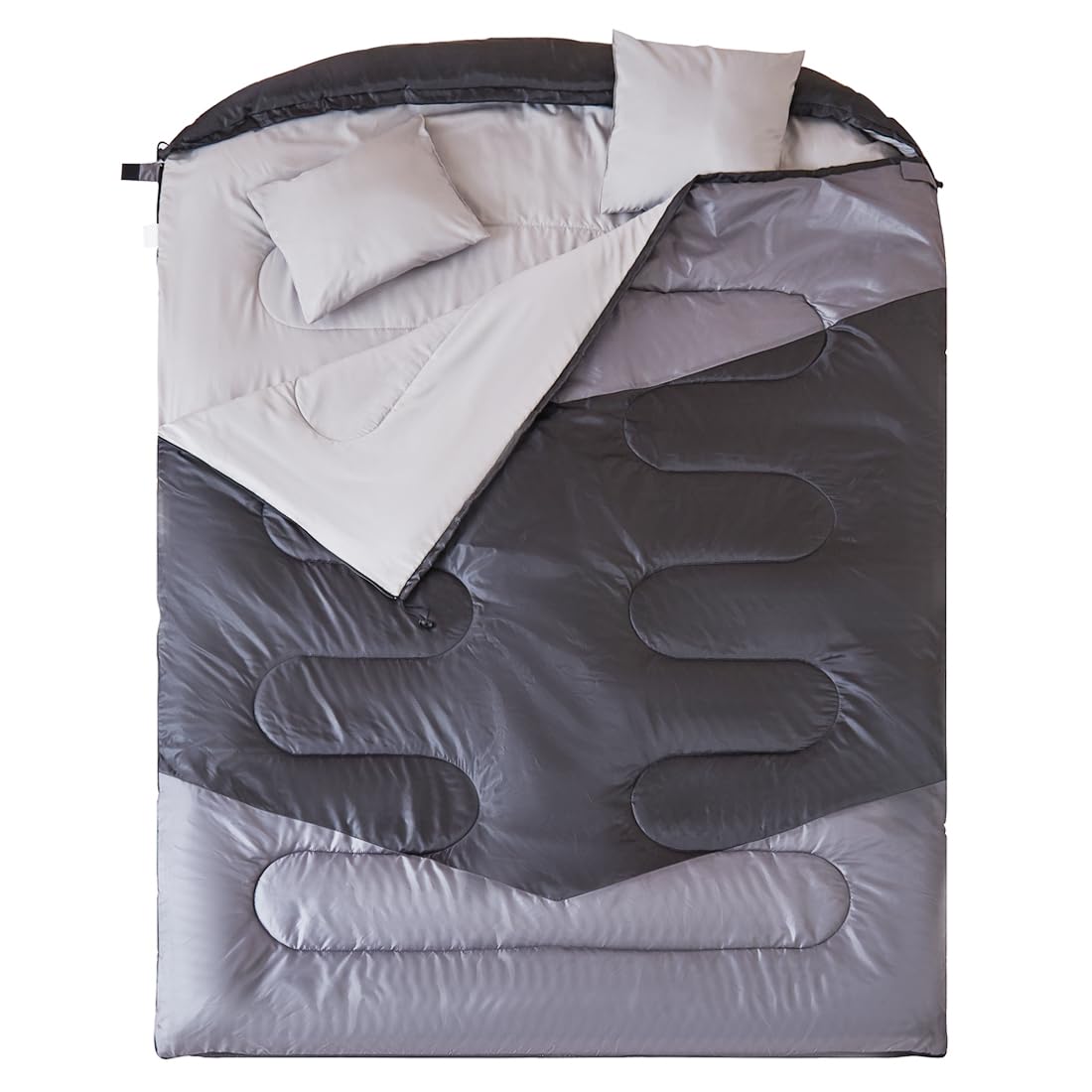 oaskys Double Sleeping Bag for Adults with 2 Pillows - Queen Size XL Waterproof Sleeping Bag for All