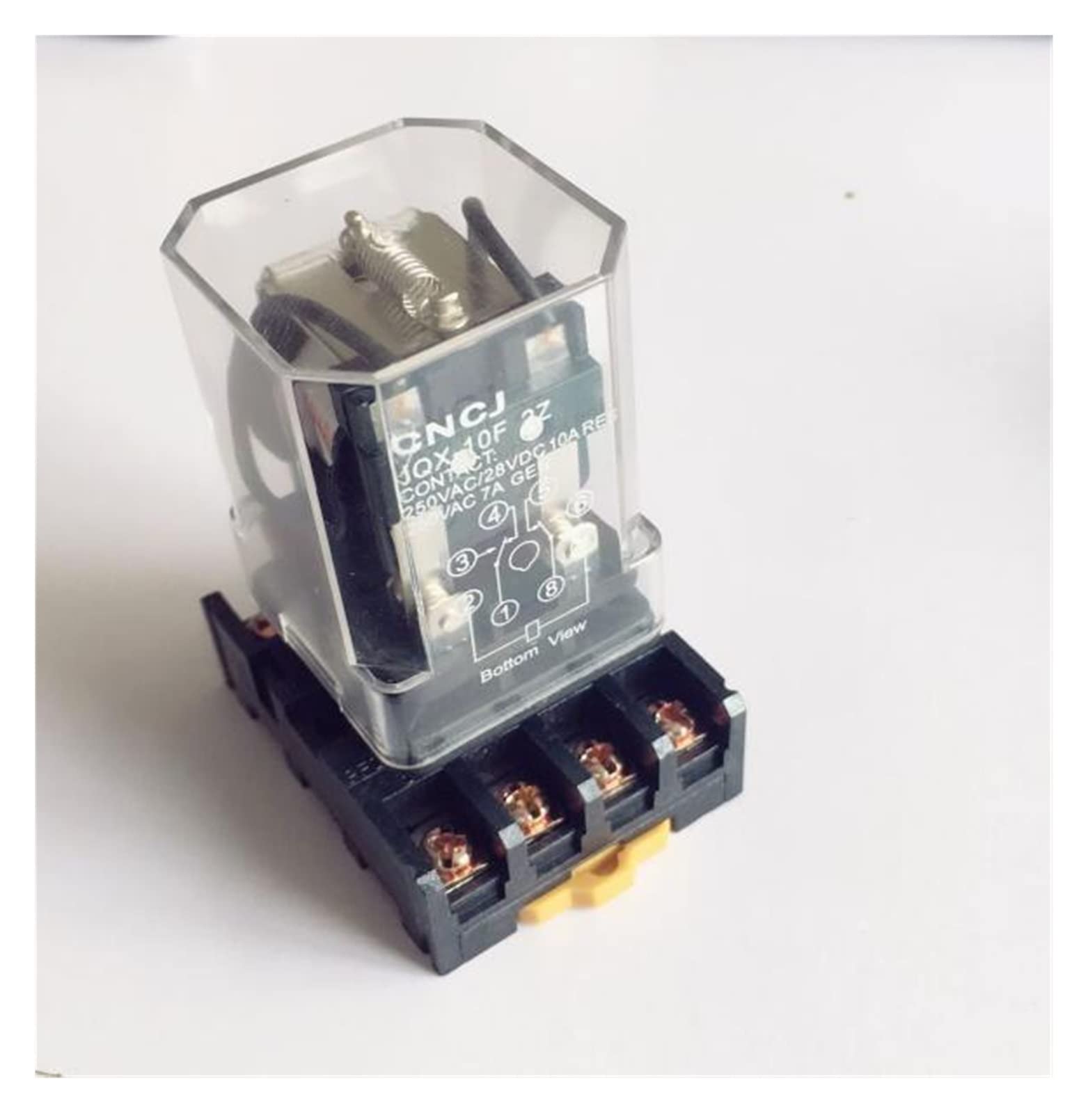 Relais intermédiaire JQX-10F 2Z avec base 8 broches bobine AC 110V