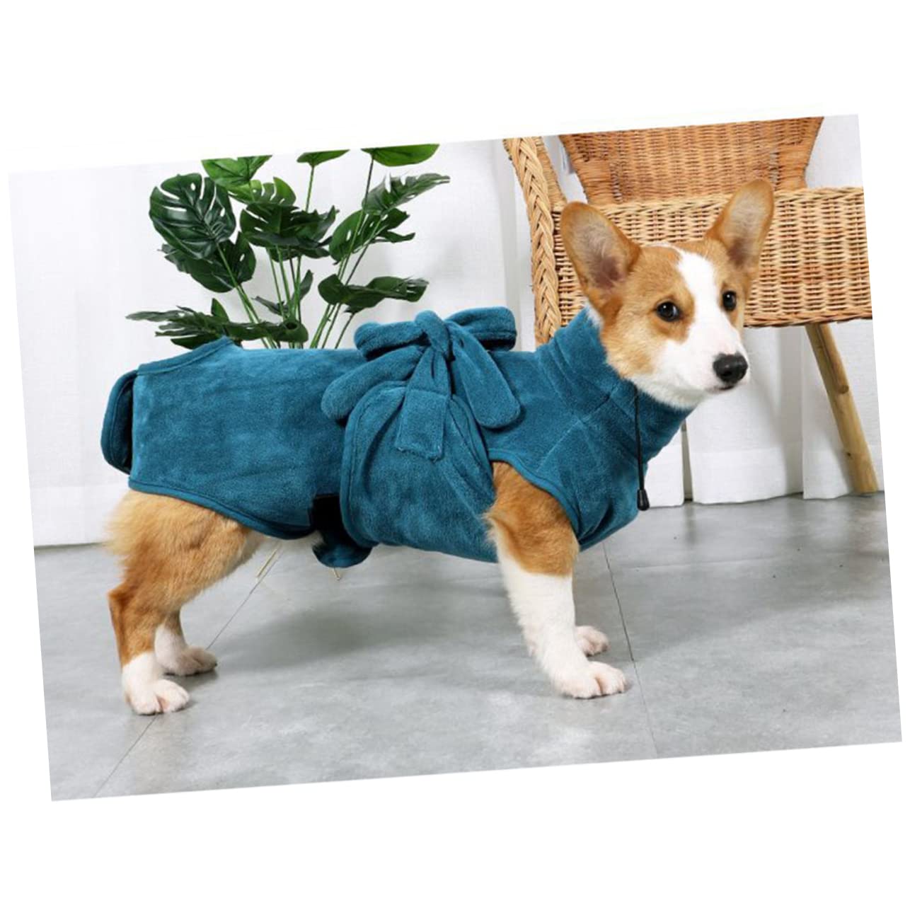 BESPORTBLE Peignoir pour Chien Super Absorbant en Nylon et Polyester, à Séchage Rapide avec Ceinture Ajustable, Ultra Doux Bain d'automne