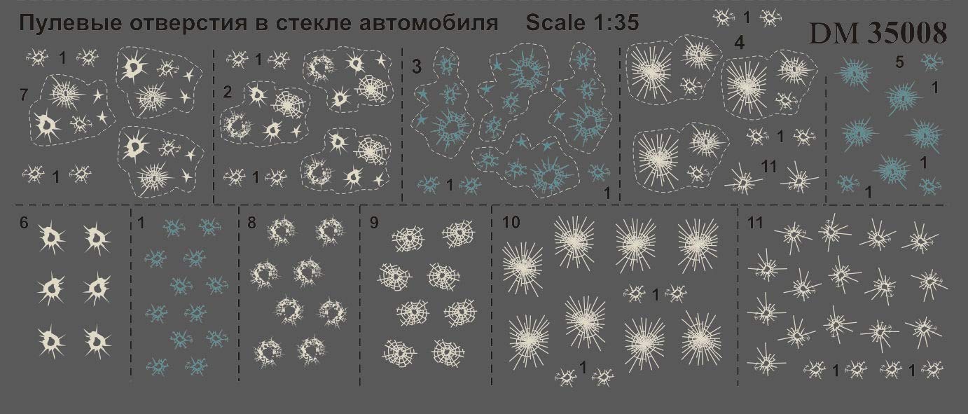 Dan Models 35008-1/35 Bullet Holes in The Glass of a Car Scale New in Box