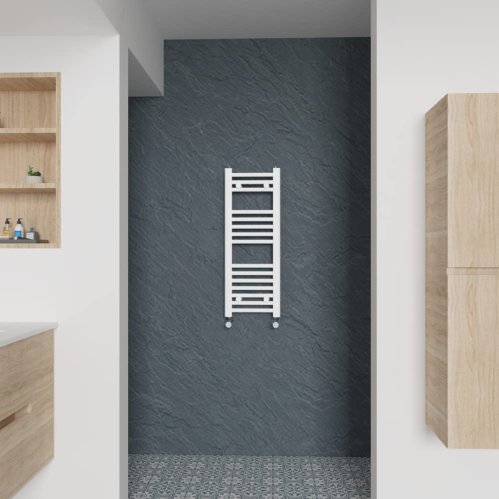 Warmehaus Straight Heated Towel Rail White Bathroom Ladder Style Radiator Central Heating 800X300mm