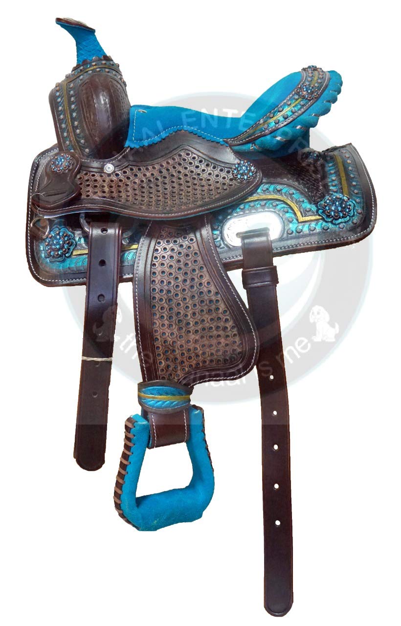 Deen, Enterprises Premium Leather Western Barrel Racing Adult Horse Saddle Size 14" to 18" Inches Seat Available