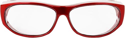 Miniatura 9 de Global Vision Escort - Lentes transparentes que se ajustan sobre los lentes de seguridad ANSI Z87.1, Lente transparente con montura rosa