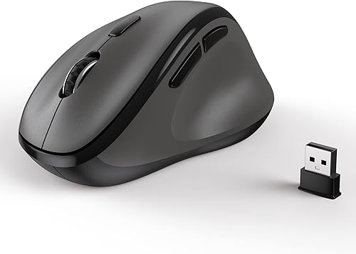 Ergo - Mouse inalámbrico ergonómico con receptor USB para PC, laptop y escritorio, mouse vertical Ergo con clics silenciosos de larga duración de la