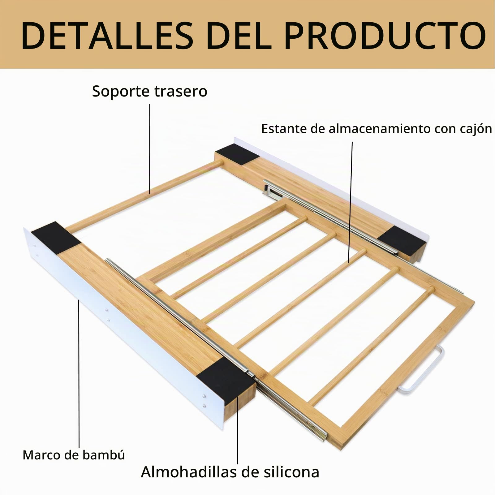 NIUXX Kit de Unión Universal para Lavadoras y Secadoras con Estante Deslizante y Cuerda de Trinquete, para Conectar Lavadora Secadora, Marco Intermedio Universal para Lavadora y Secadora, 47-60 cm