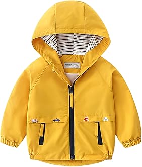 Toddler Boys Windbreaker Casual Outerwear Kids Lightweight Zip Hooded Jacket Baby Cute Dust Coat