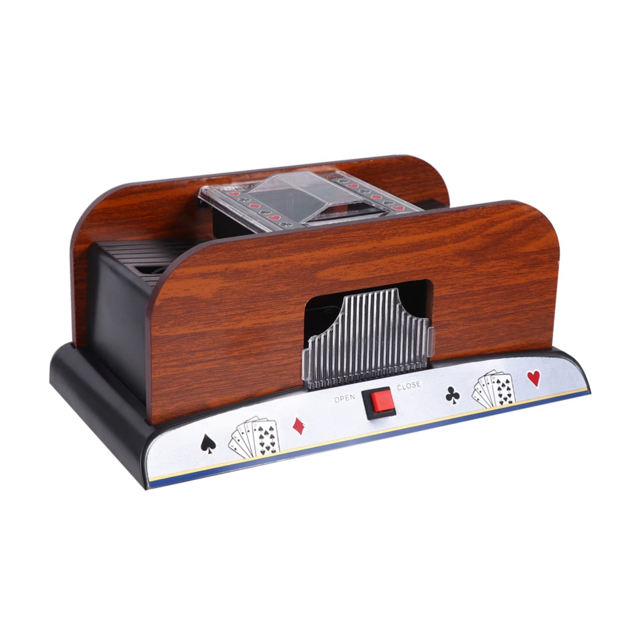 Barajador Negra Automático Naipes Eléctrico de Madera de Póker