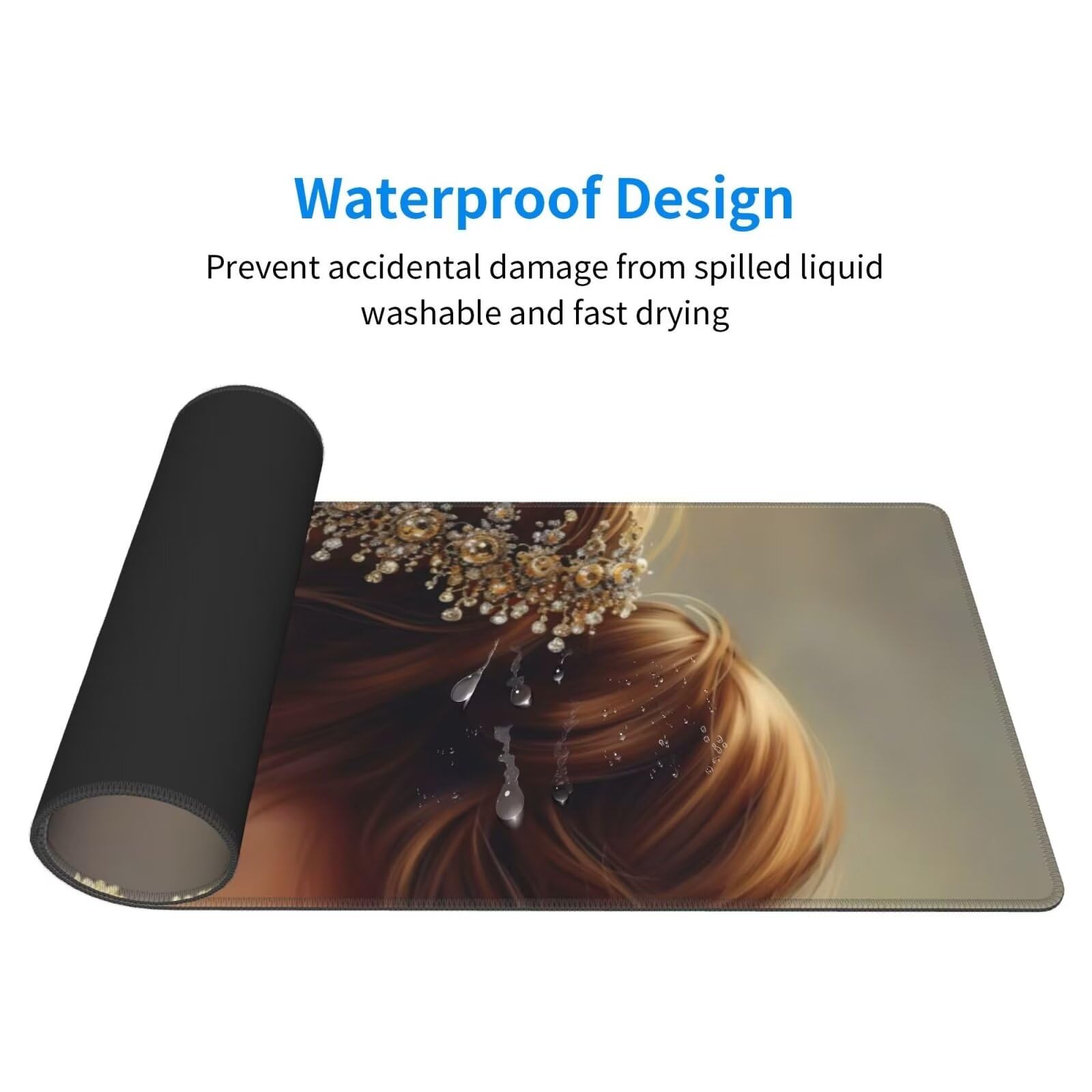Tappetino Mouse, Tappetino Mouse Gaming Grande XXL 1500x800x3mm Tappetino Scrivania Mouse Pad, Base in Gomma Antiscivolo, Bordi Cuciti,Lavabile, Mousepad per Ufficio e Gaming (donna) R-547