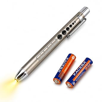 Yellow LED Surgical Medical Diagnostic Penlight Pen Torch Pupil Gauge for Doctors, Nurses & Dental Students