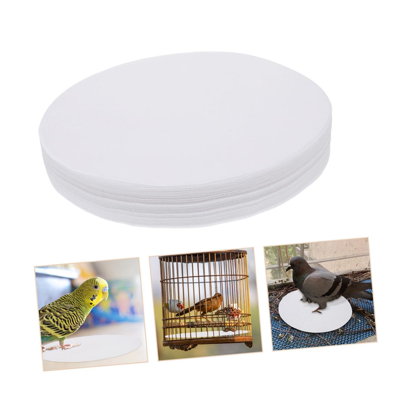 Happyyami Tappetino Monouso per Gabbia per Uccelli in Carta Spessa Assorbente, Rivestimento USA e Getta per Base Gabbia Pappagallo, Accessori per Animali Domestici Igienici