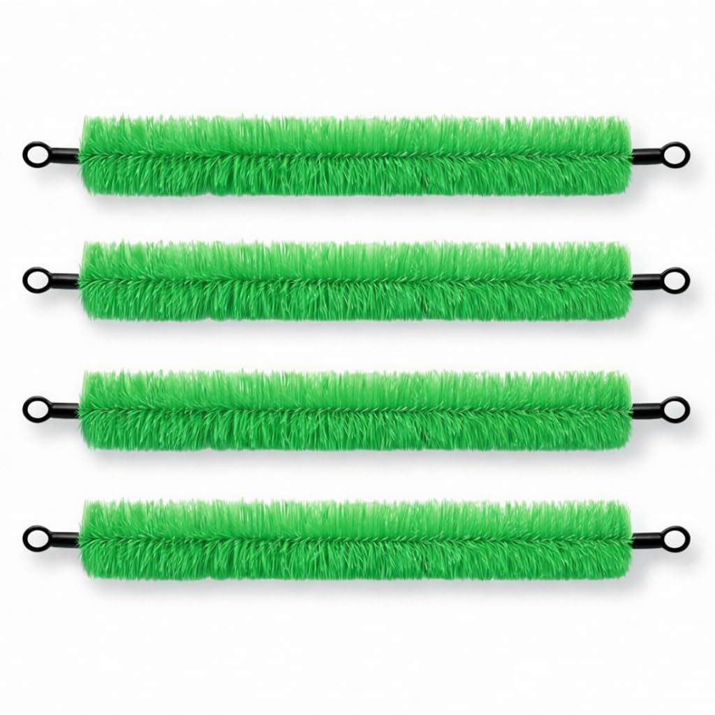 Pondlife Laichbürste Koi, Laichhilfe/Ablaichhilfe für Teichfische, 4er-Set, je 130 cm, Ø 14 cm, weiche PP-Fasern, rostfreier Edelstahldraht, flexibel, End-Ösen zum Verbinden, für Gartenteich