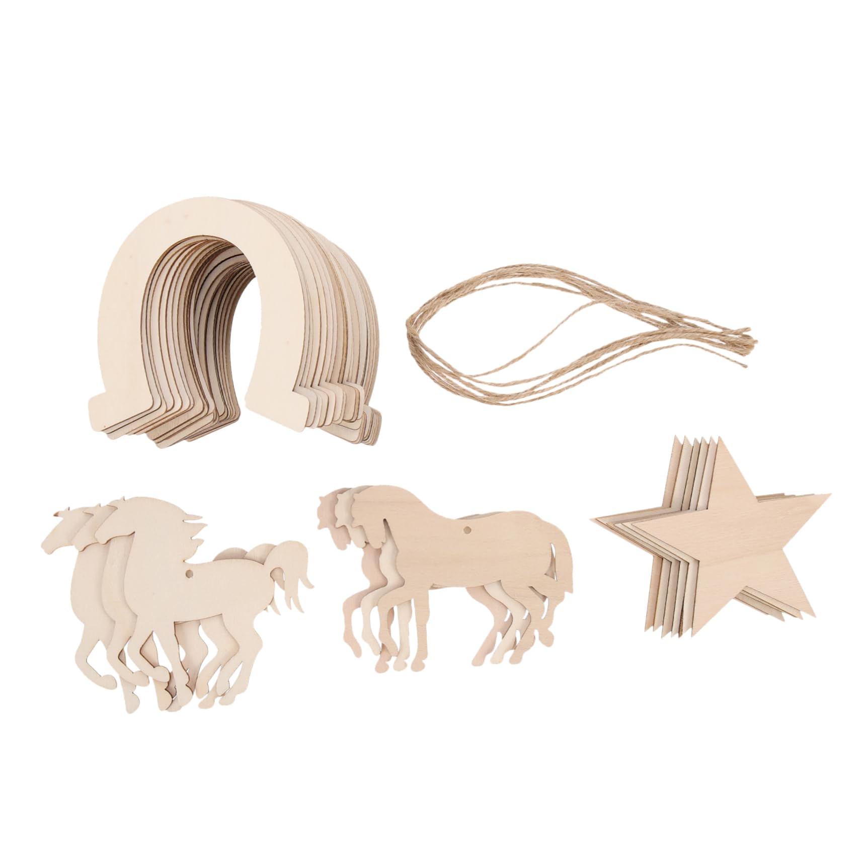 SEWACC 36 Piezas De Virutas De Herradura Recortes De Madera De Caballo Recortes De Herradura Apoyo De Rebanada De Madera Chip De Graffiti DIY Rebanada De Madera De Caballo Rodajas De