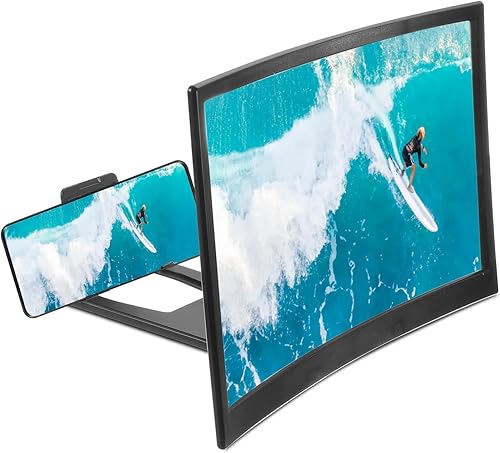 Miniatura 6 de MECCANIXITY Lupa de pantalla de 12 pulgadas para teléfono celular, proyector de aumento 3D HD, soporte amplificador de pantalla para todos los