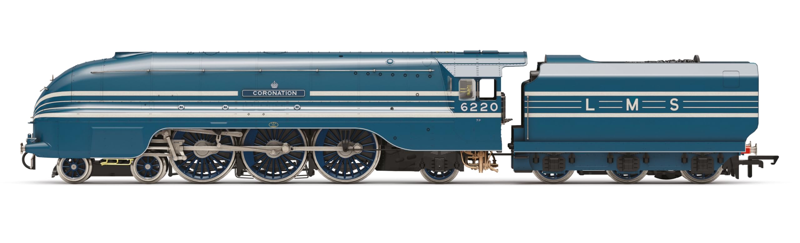 Hornby R30556 OO Gauge Model Locomotive - LMS Streamlined Coronation – with figure LIMITED EDITION - The Great Railway Engineers Collection