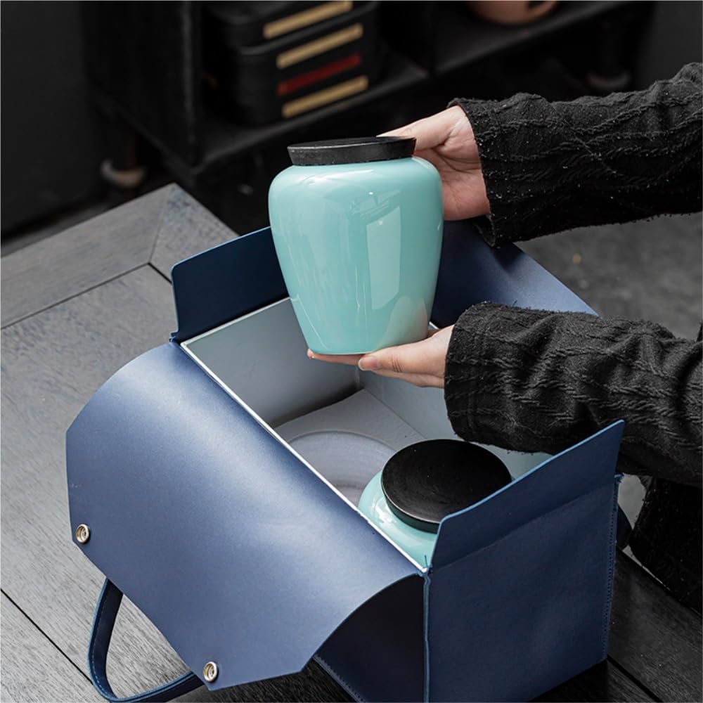Set Da Tè Contenitore for la conservazione del tè in ceramica Barattolo sigillato for uso domestico Barattolo for il tè del risveglio Set da tè cinese Set di scatole regalo con doppio barattolo Baratt