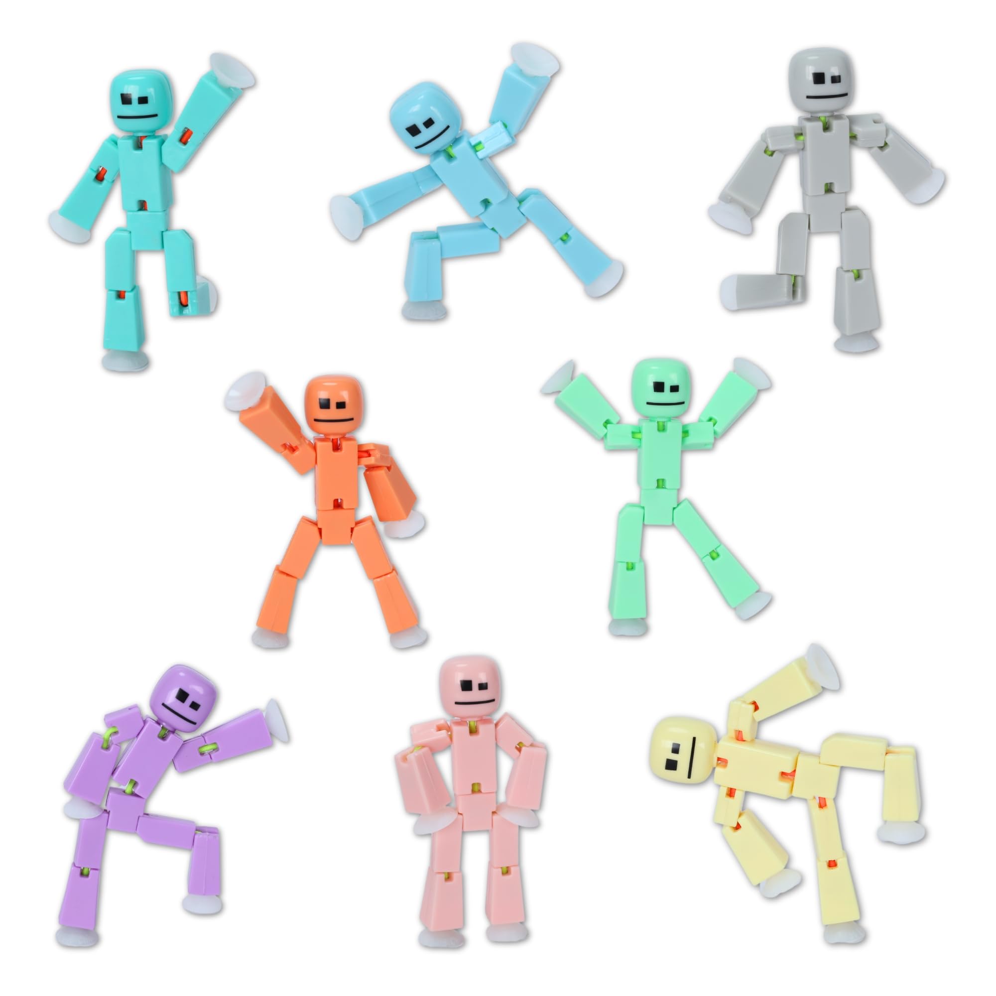 Zing Stikbot 8 Pack - Pastel Special : Collectable Figures, Create Stop Motion Animation, for Ages 4 and Up