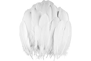 UNEEDE 120Pcs 6-8 Inch White Goose Feathers, Natural Goose Feathers for DIY Crafts