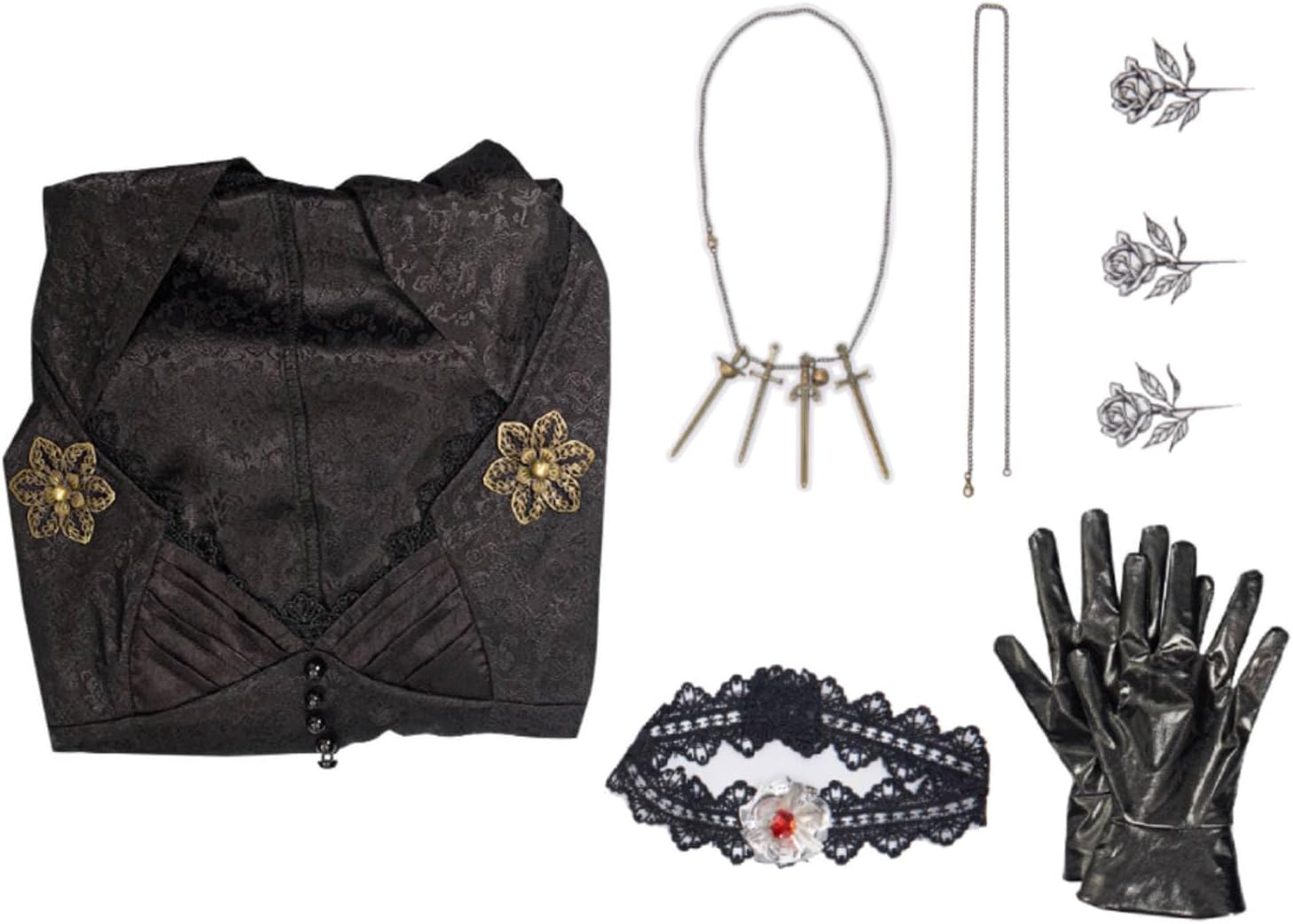 Lady Village Costume Gothic Cosplay Dress Black Hooded Dress Halloween Vampire Cosplay - Image 9