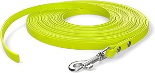 5m Schleppleine, Hundeleine, 1 Karabiner, Neon-Gelb, extra schmal, schmutz- und wasserabweisend