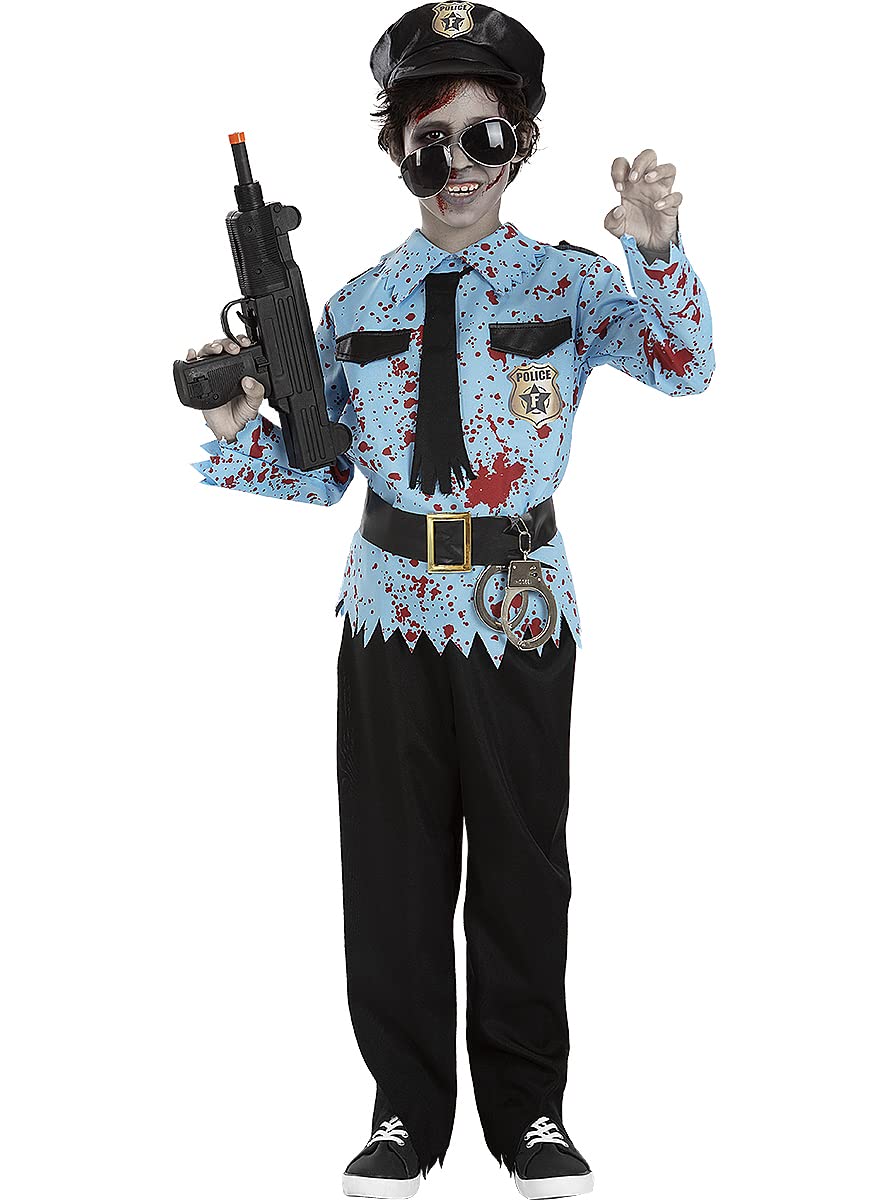 Funidelia | Disfraz de policía para niño Muerto Viviente, Halloween - Disfraz para niños y divertidos accesorios para Fiestas, Carnaval y Halloween