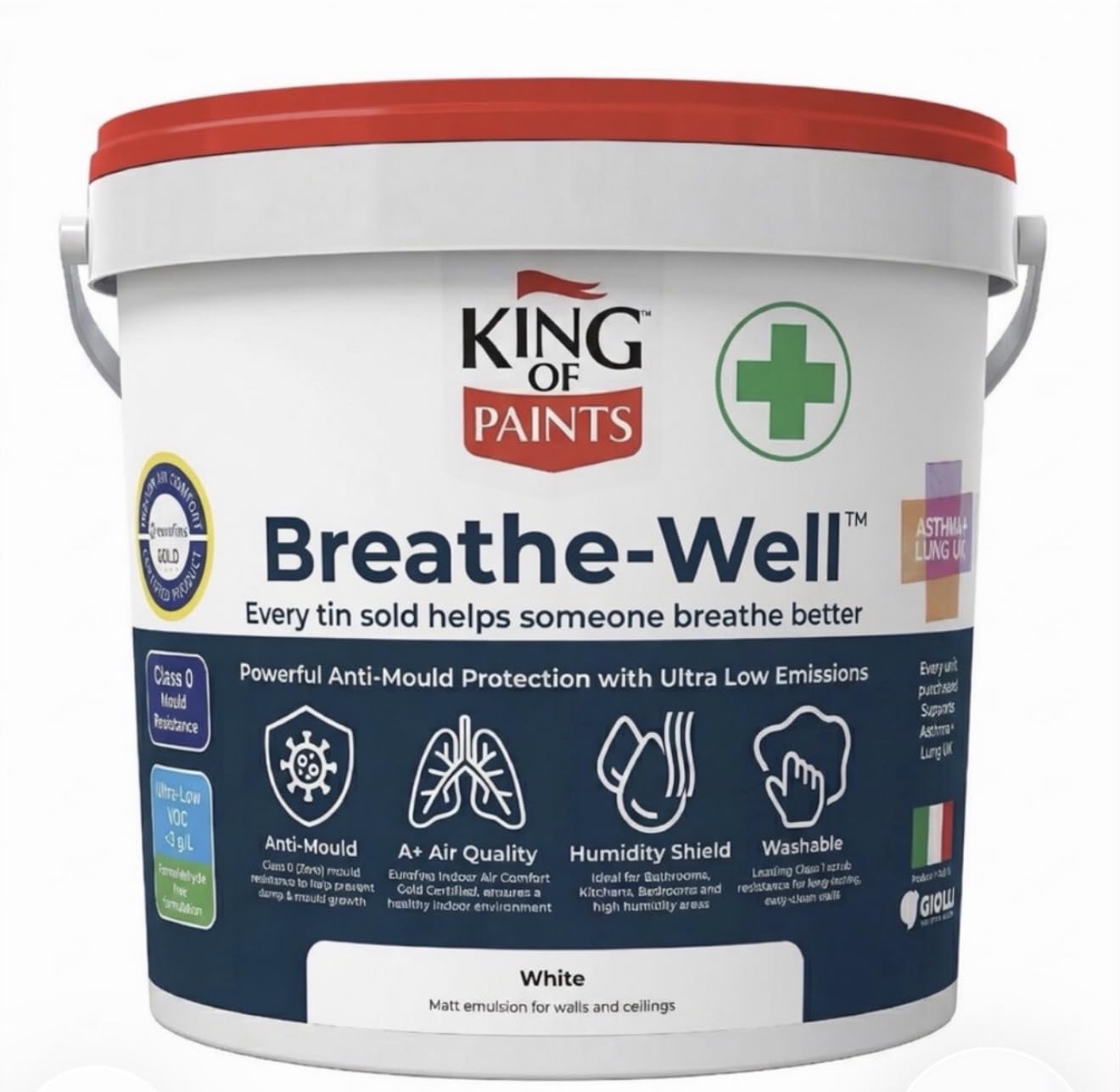 King of Paints Breathe-well Anti-Mould Paint White 5 Litres