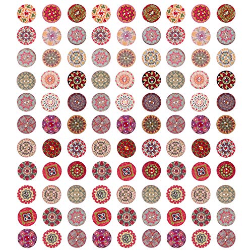 EXCEART 200Pcs BotÃµes de Natal Retro 2 Furos BotÃµes de Madeira para Scrapbooking Costura Diy Artes