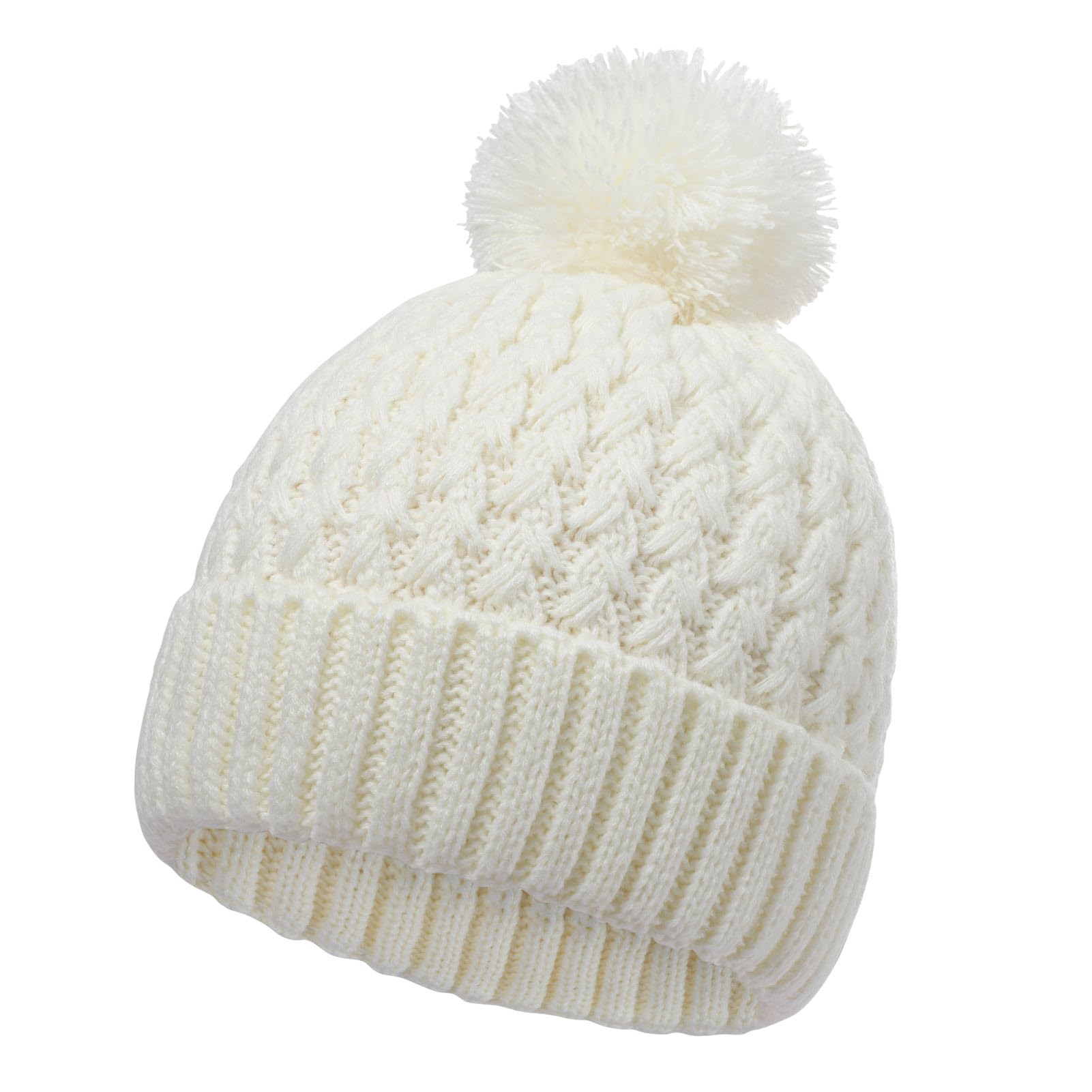 Winter Hat for Kids Children, Girls Beanie with Pom Pom, Girls Accessories Knit Beanies Cap Age 7-12
