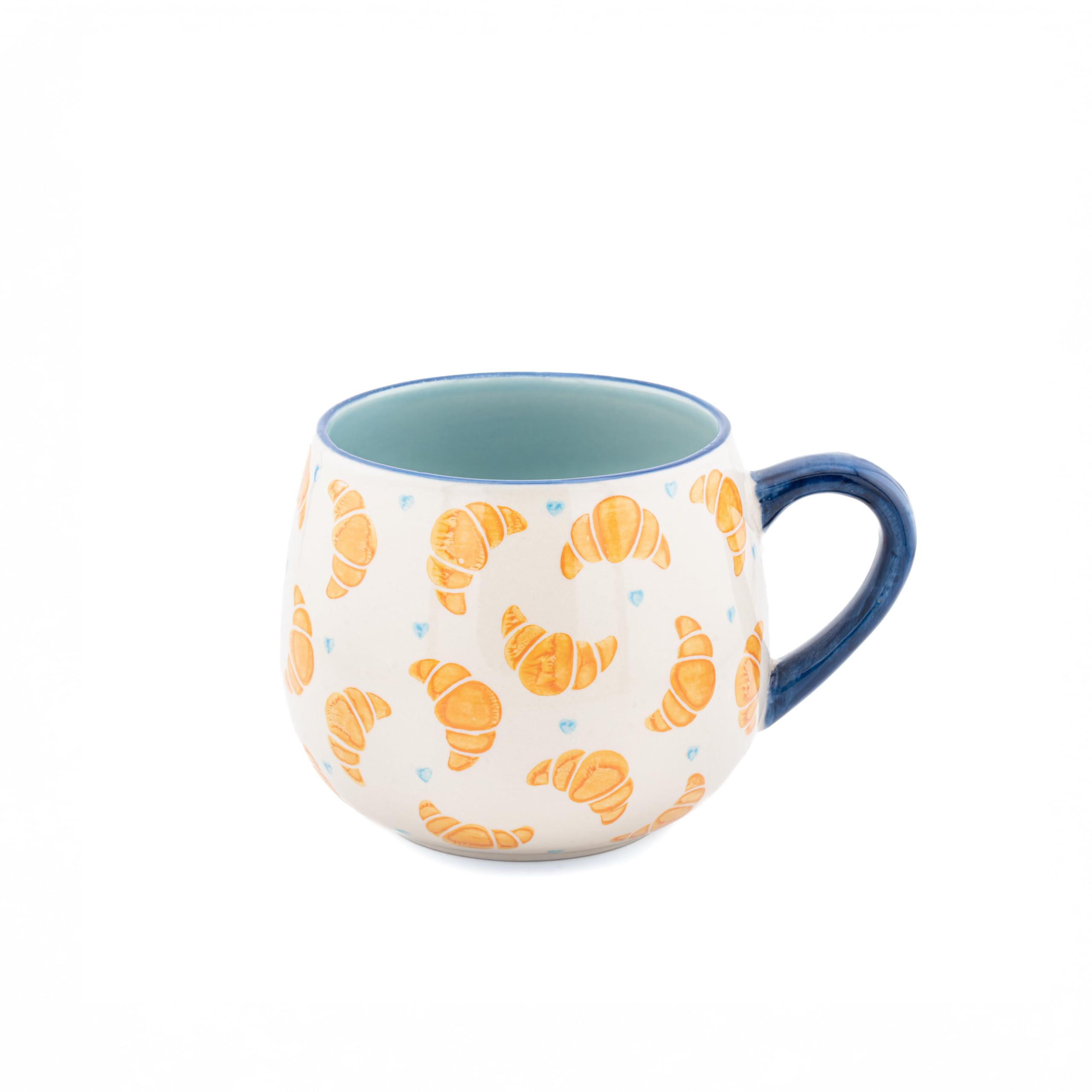Sass & Belle Croissant Stamped Ceramic Mug – Cute Novelty Coffee Cup for Tea or Hot Drinks – Unique Gift for Mum, Her, Him – Sass and Belle Mug for Kitchen, Office, or Home