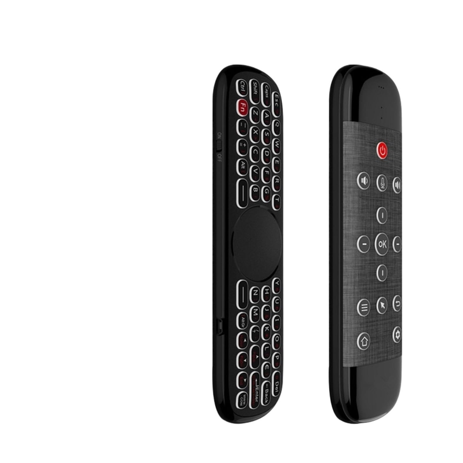 Télécommande vocale 2,4 G sans fil Air Mouse IR apprentissage micro gyroscope rétroéclairé pour Android TV Box (blanc)