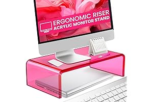 Pink Acrylic Monitor Stand: Elevate Your Workspace with Style