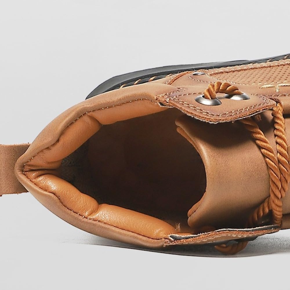 Botas ortopédicas cómodas de cuero para hombre hechas a mano