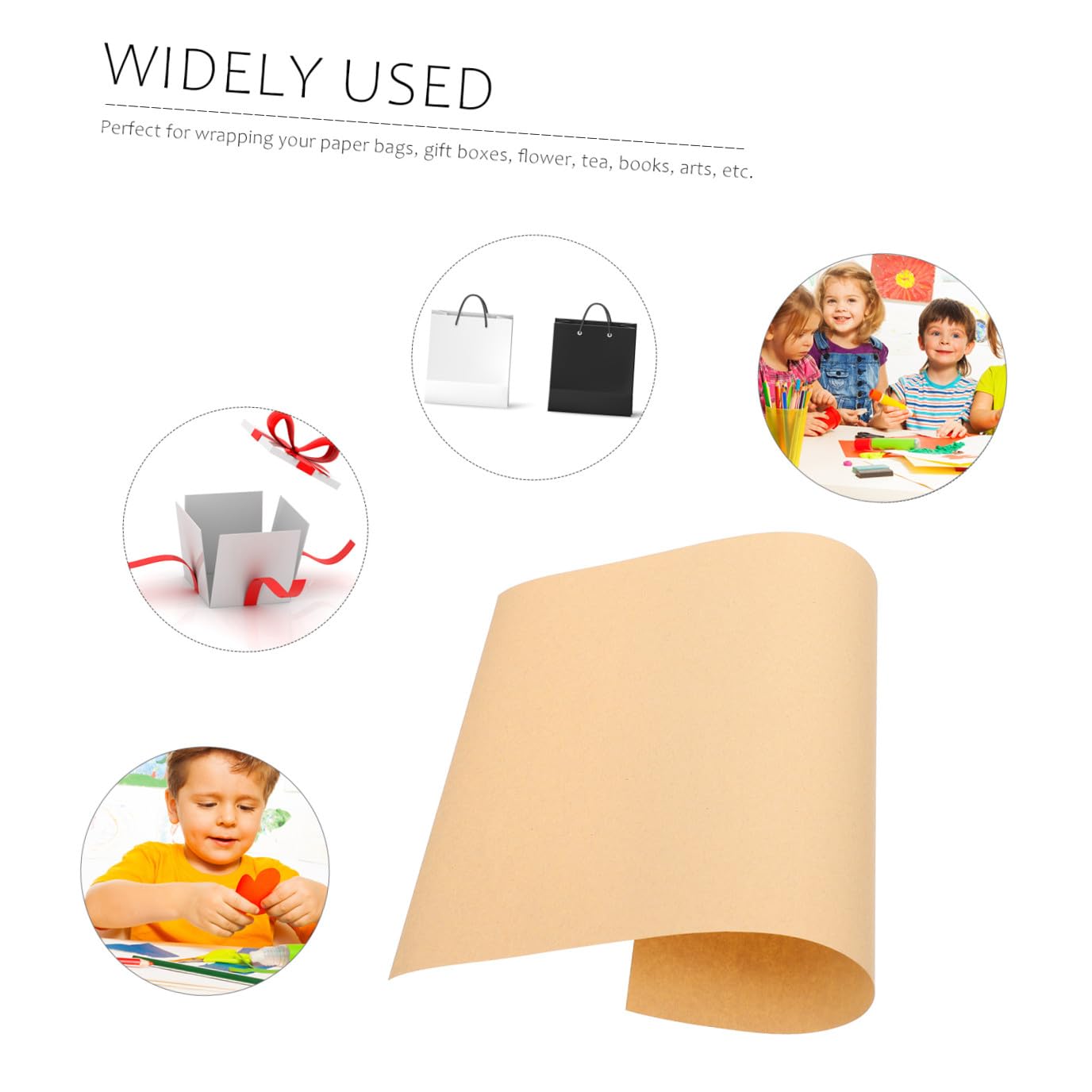 ULDIGI Papier Kraft Épais 210 G A4 Lisse 100 Feuilles pour Dessin Garçon et Filles Pratique