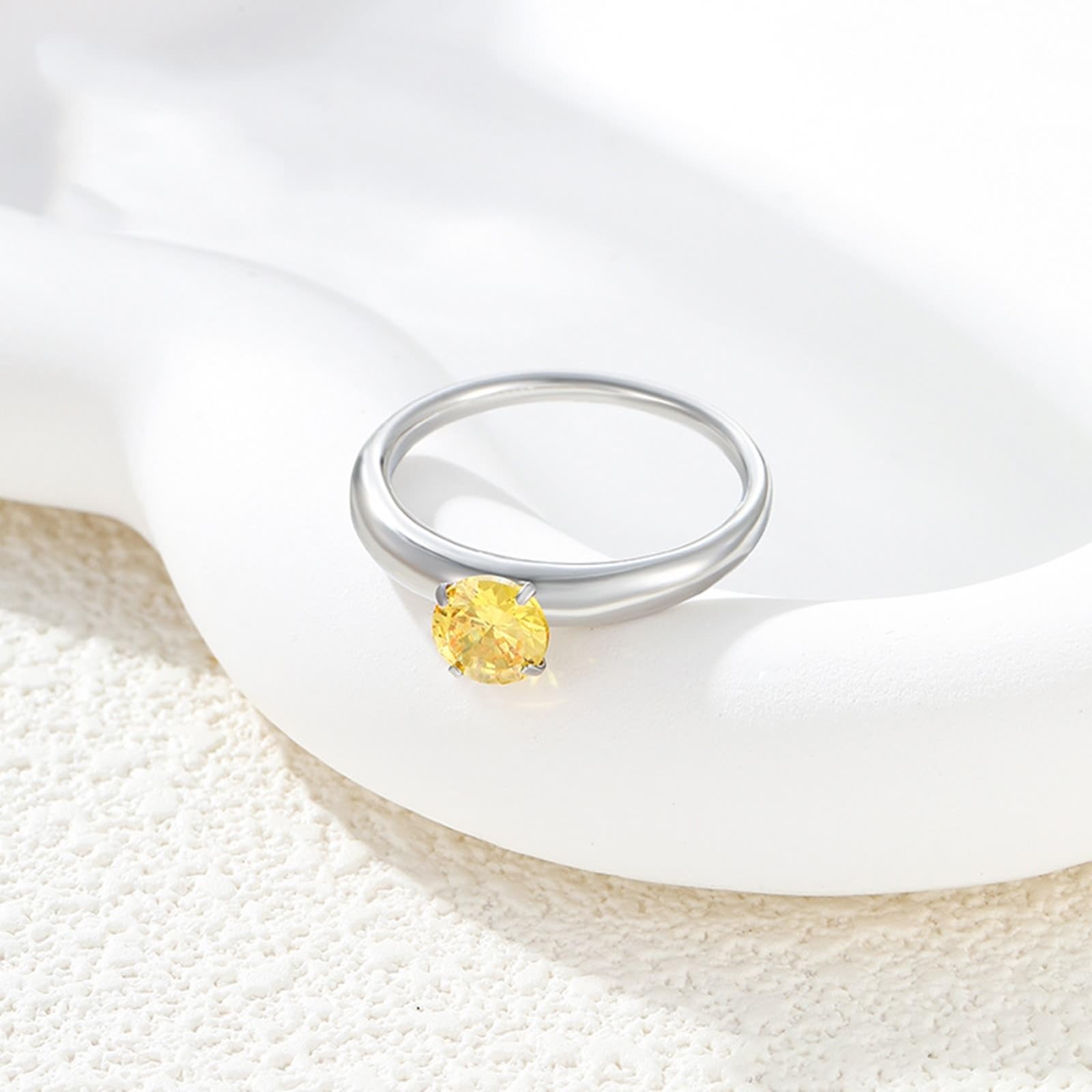 Anillo de la amistad de oro blanco de 18 quilates