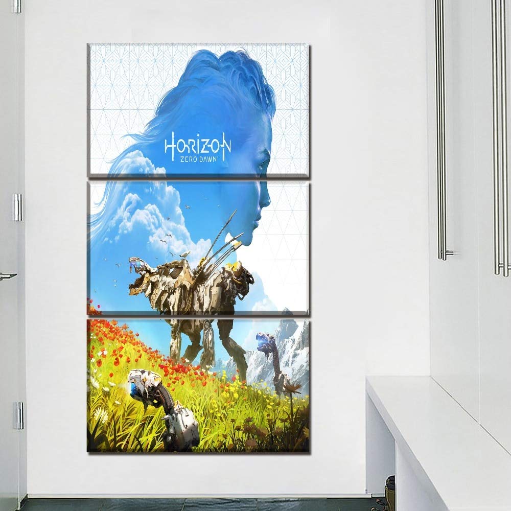 Peintures home decor pour habiller un mur vide avec une grande toile en 3 pièces pour salon