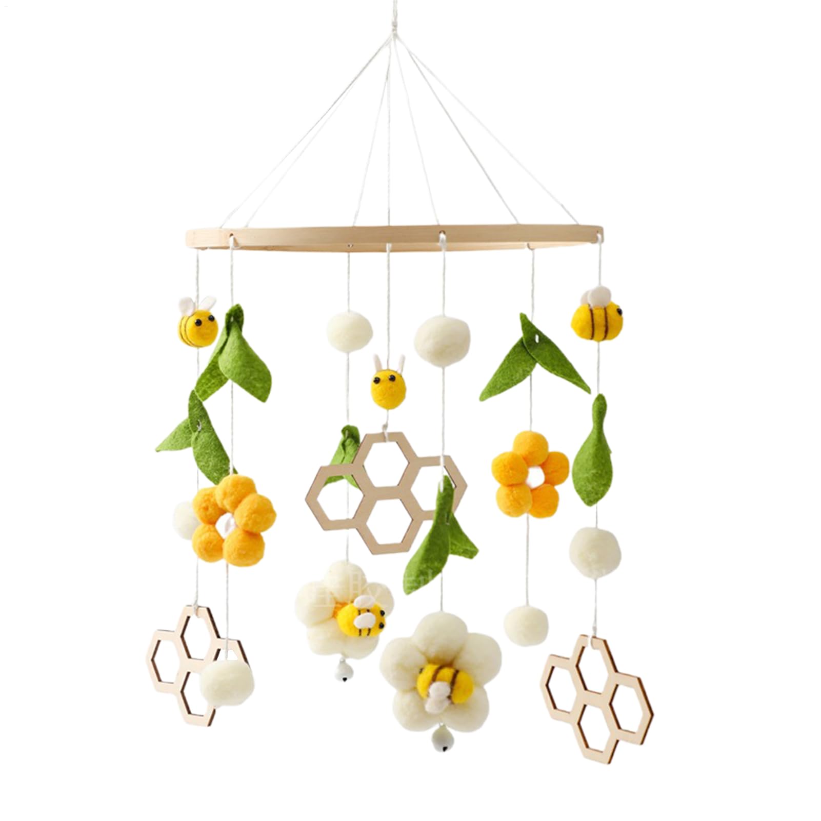Hanging Crib Mobile - Bee Flower Bassinet Crib Mobile | Cute Sleep Mobile, Soft Plush Crib Hanger, Nursery Decoration, Visual Stimulation Toys for Kids, Peaceful Sleep Aid for Baby Bassinet