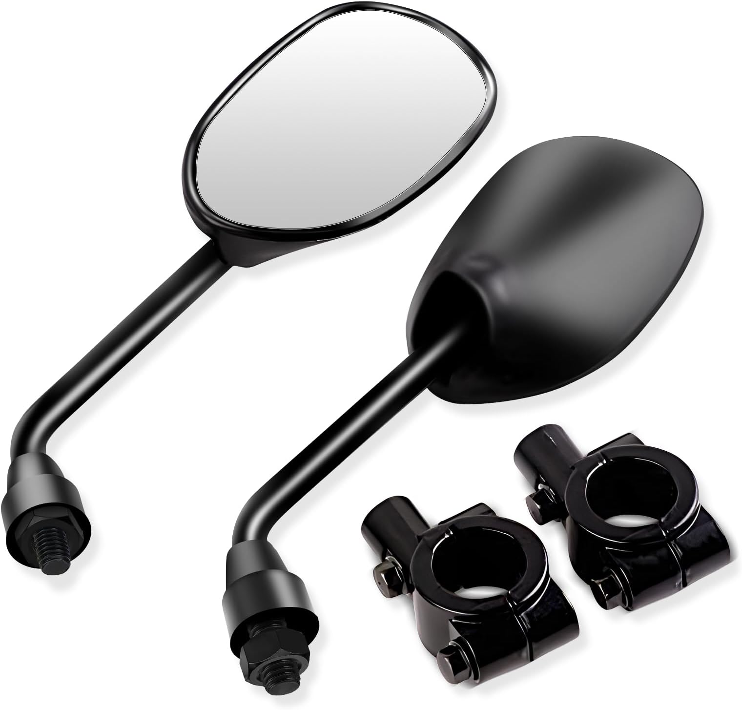 - XYZCTEM Black Retro Style Side Rearview Mirror w/ 7/8" Handlebar Mount 8mm Adaptor For Mountain Bike BMX Bicycle Motorcycle Dirt Bike ATV Cruiser Chopper-Pair