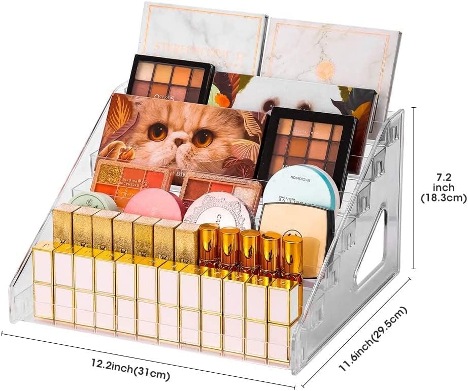 Miniatura 5 de Organizador de esmalte de uñas, 84 botellas de 7 capas, organizador de lentes de sol, estante de exhibición de acrílico, soporte para gafas, soporte