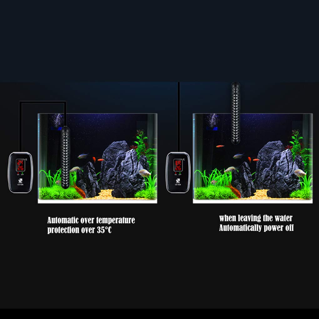 Calentador de Acuario Calentador sumergible para acuarios, Calentador de tanque de peces ajustable con controlador de temperatura externo, Calentador automático de termostato con estuche protector