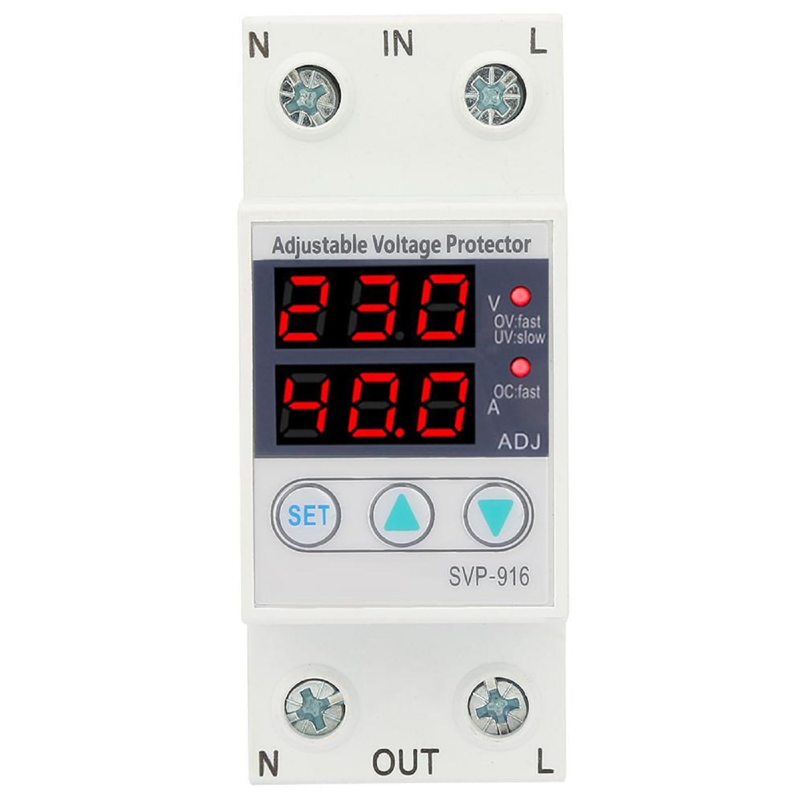 Protecteur De Tension Monophasé Intelligent 40A 230V - Protection Surtension/sous-tension/surintensité - Réglable, Installation Rail DIN