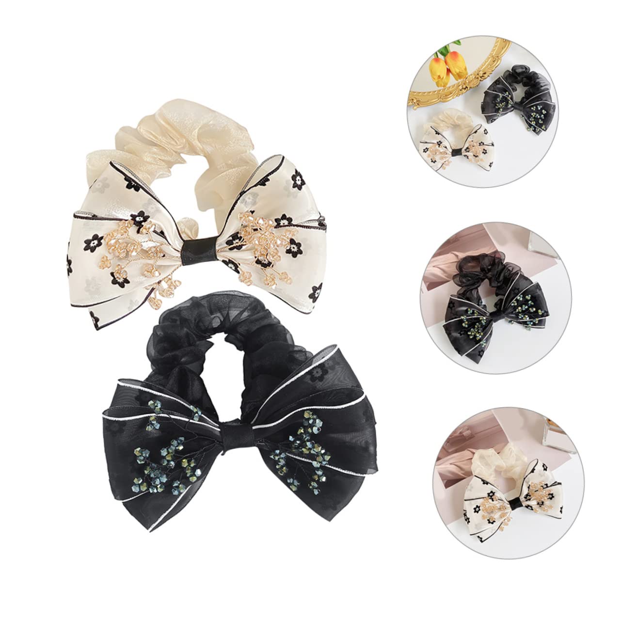 FRCOLOR 10 Piezas De Tela Para El Pelo Del Intestino Grueso Bandas Para El Pelo Para Niñas Lazos Para El Pelo Para Niños Gomas Para El Pelo De Satén Cintas Para El Pelo Para Mujeres