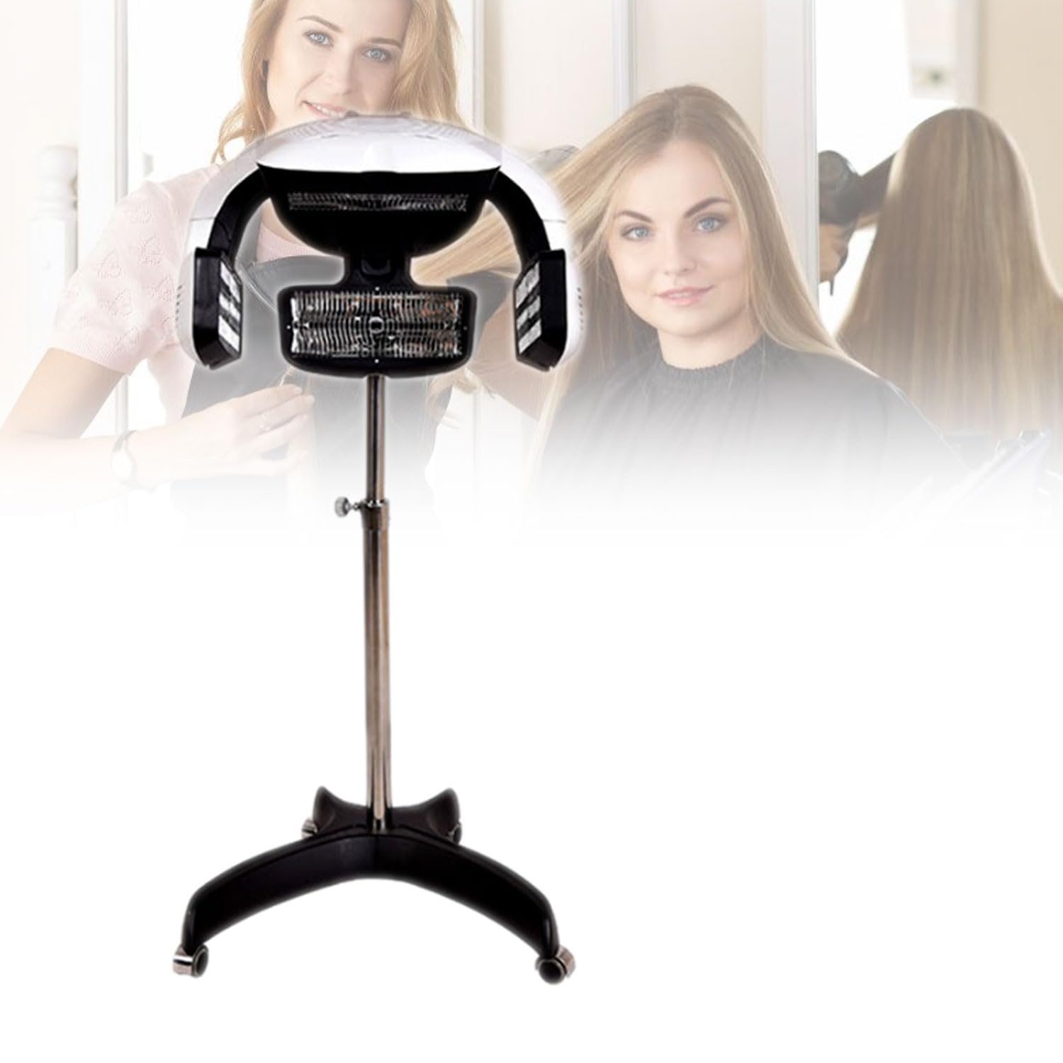 700W Floor-Standing Hair Dryer Heater Professional Salon Colour Processor LCD Display Stereotype Accelerator with Wheels Timer Vertical Hair
